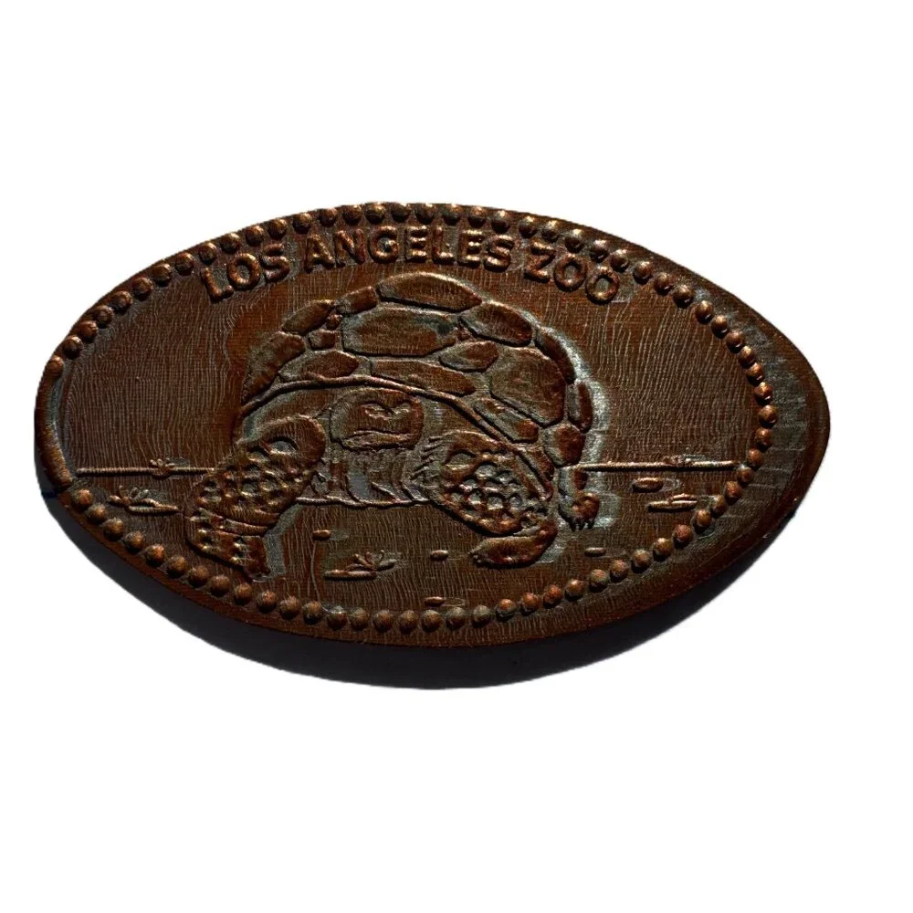 Oregon Zoo Zebra & Turtle Elongated Pressed Penny Coin Portland Oregon Souvenier